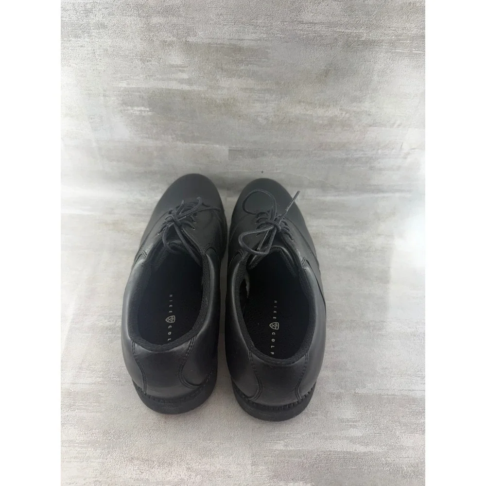 Nike Golf Men Black Leather Saddle Shoes Spiked 305252-001 Size 8.5